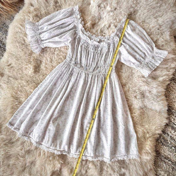 💋SOLD💋✨🩶❄️DÔEN ‘Rosen’ Embroidered Cotton Voile Azure Windswept Floral XS✨ - Picture 10 of 17